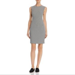 Theory Houndstooth Sleeveless Sheath Dress in Black and Ivory